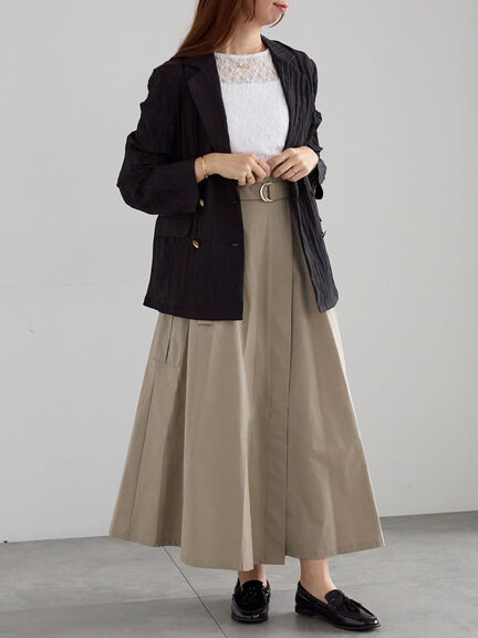 リンクルライトテーラードジャケット(ブラック/ブラウン)|Te chichi(テチチ)通販