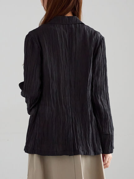 リンクルライトテーラードジャケット(ブラック/ブラウン)|Te chichi(テチチ)通販