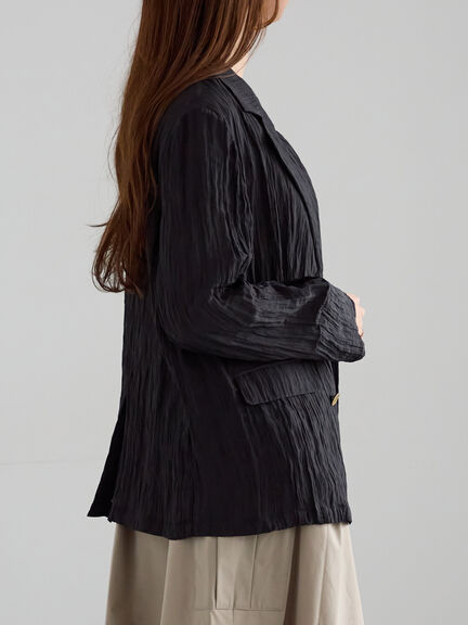 リンクルライトテーラードジャケット(ブラック/ブラウン)|Te chichi(テチチ)通販