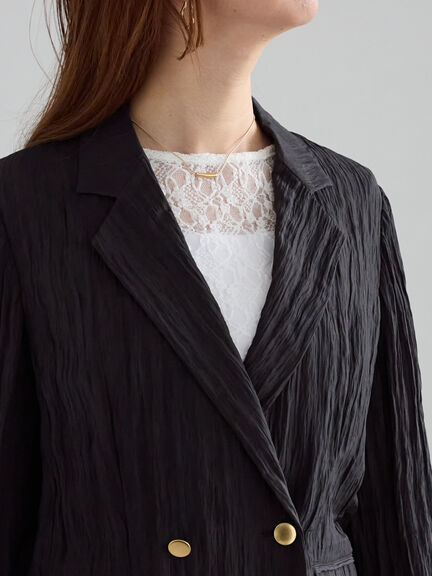 リンクルライトテーラードジャケット(ブラック/ブラウン)|Te chichi(テチチ)通販