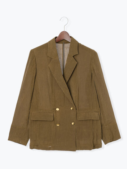 リンクルライトテーラードジャケット(ブラック/ブラウン)|Te chichi(テチチ)通販