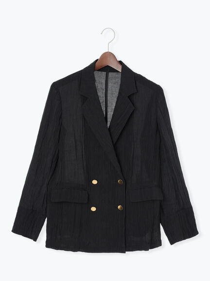 リンクルライトテーラードジャケット(ブラック/ブラウン)|Te chichi(テチチ)通販