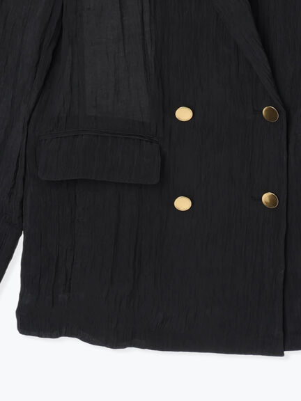 リンクルライトテーラードジャケット(ブラック/ブラウン)|Te chichi(テチチ)通販