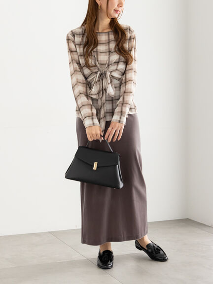 ベロアナロースカート《2025Autumn catalog vol.2 item》(グレー/ピンク/ネイビー)|Te chichi(テチチ)通販