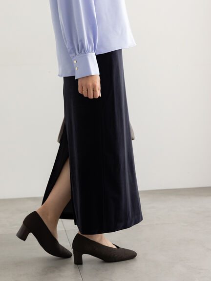 ベロアナロースカート《2025Autumn catalog vol.2 item》(グレー/ピンク/ネイビー)|Te chichi(テチチ)通販