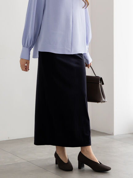 ベロアナロースカート《2025Autumn catalog vol.2 item》(グレー/ピンク/ネイビー)|Te chichi(テチチ)通販