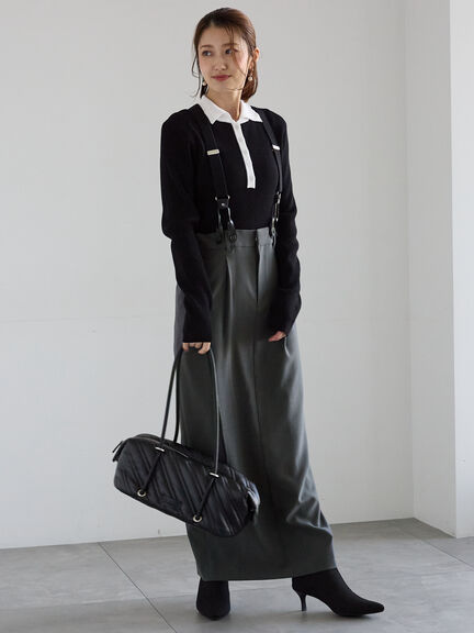 パネルパターンアソートリブポロニット(ブラック/レッド/ベージュ)|Te chichi(テチチ)通販