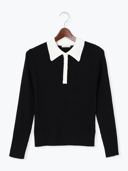 パネルパターンアソートリブポロニット(ブラック/レッド/ベージュ)|Te chichi(テチチ)通販