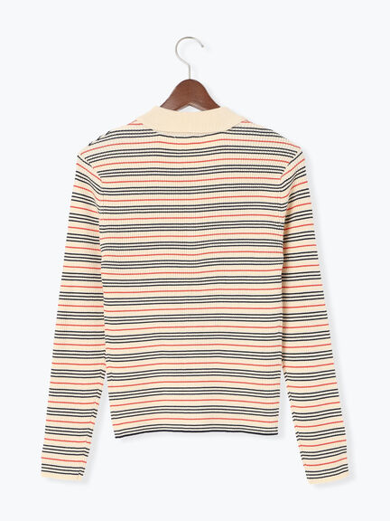 パネルパターンアソートリブポロニット(ブラック/レッド/ベージュ)|Te chichi(テチチ)通販