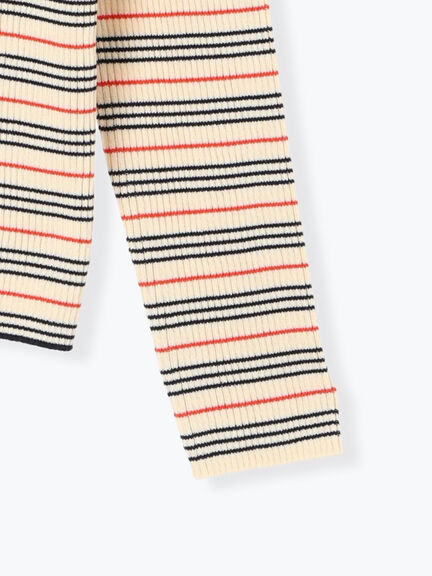 パネルパターンアソートリブポロニット(ブラック/レッド/ベージュ)|Te chichi(テチチ)通販