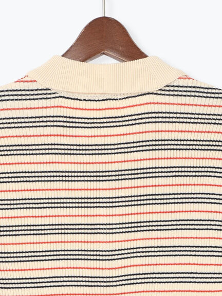 パネルパターンアソートリブポロニット(ブラック/レッド/ベージュ)|Te chichi(テチチ)通販