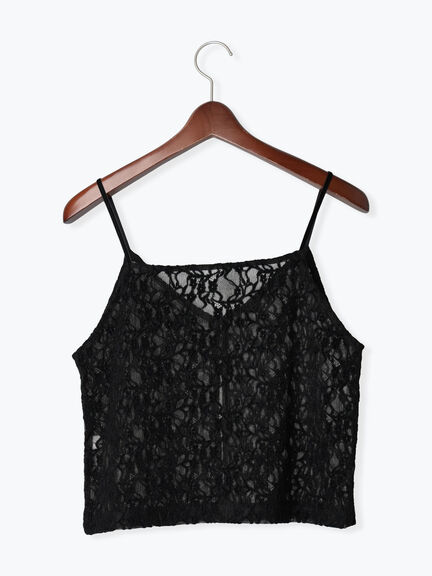 起毛レース前後2WAYキャミブラウス(ブラック/ブラウン)|Te chichi(テチチ)通販