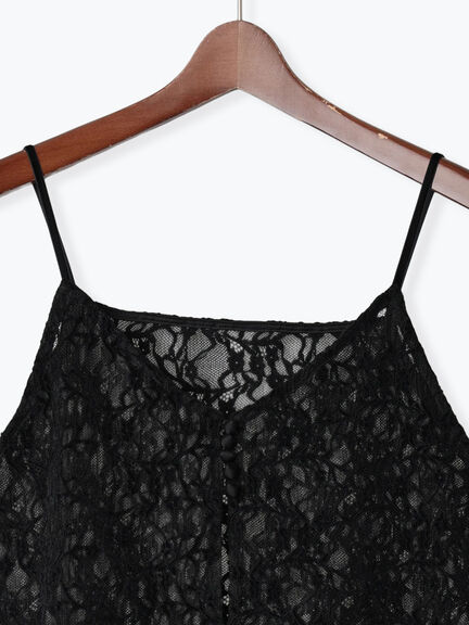 起毛レース前後2WAYキャミブラウス(ブラック/ブラウン)|Te chichi(テチチ)通販