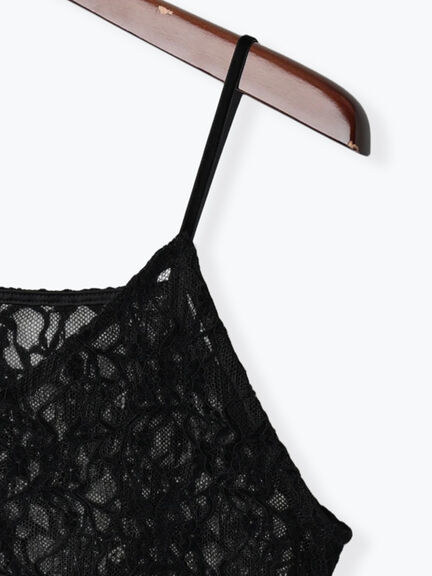 起毛レース前後2WAYキャミブラウス(ブラック/ブラウン)|Te chichi(テチチ)通販