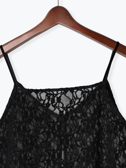 起毛レース前後2WAYキャミブラウス(ブラック/ブラウン)|Te chichi(テチチ)通販