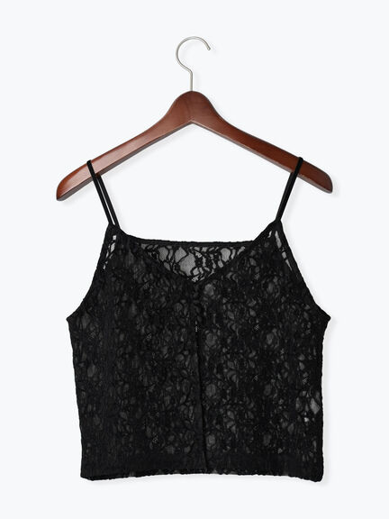 起毛レース前後2WAYキャミブラウス(ブラック/ブラウン)|Te chichi(テチチ)通販