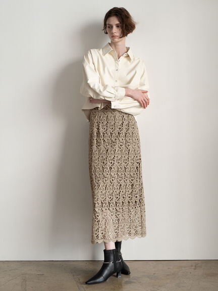 ファブリックアソートクロップトシャツ《2025Autumn catalog vol.2 item》(オフホワイト/ブラック/ブラウン)|Te chichi(テチチ)通販