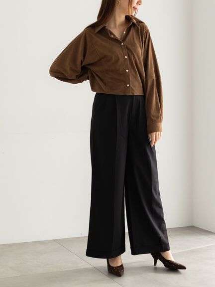 ファブリックアソートクロップトシャツ《2025Autumn catalog vol.2 item》(オフホワイト/ブラック/ブラウン)|Te chichi(テチチ)通販