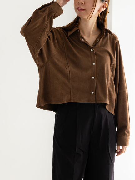 ファブリックアソートクロップトシャツ《2025Autumn catalog vol.2 item》(オフホワイト/ブラック/ブラウン)|Te chichi(テチチ)通販