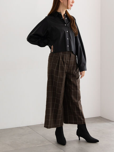 ファブリックアソートクロップトシャツ《2025Autumn catalog vol.2 item》(オフホワイト/ブラック/ブラウン)|Te chichi(テチチ)通販