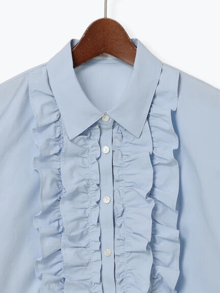 フリルクロップトシャツ(オフホワイト/サックスブルー)|Te chichi(テチチ)通販