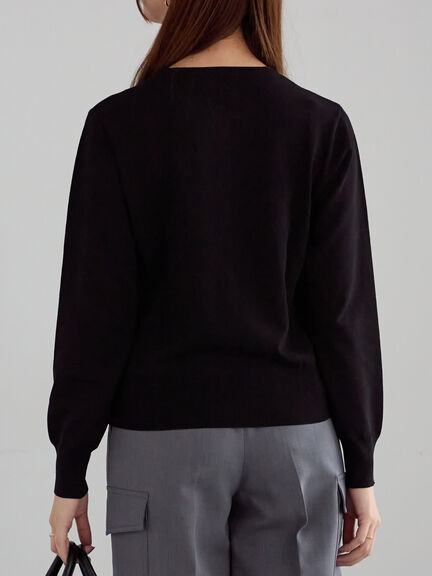 フロントレースクルーネックカーディガン(グレー/ブラック/ベージュ)|Te chichi(テチチ)通販