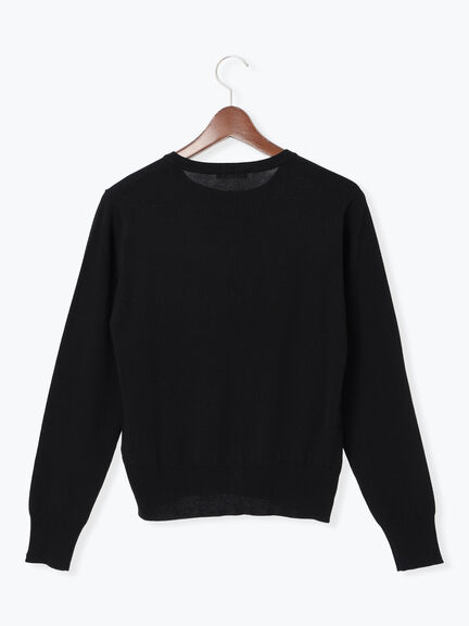 フロントレースクルーネックカーディガン(グレー/ブラック/ベージュ)|Te chichi(テチチ)通販