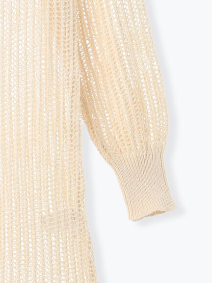 フリンジメッシュニットワンピース《2025Autumn catalog vol.2 item》(オフホワイト/モカ)|Te chichi(テチチ)通販