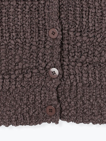 スラブヤーンニットベスト(チャコールグレー/ライトベージュ)|Te chichi(テチチ)通販