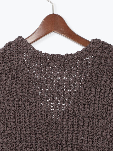 スラブヤーンニットベスト(チャコールグレー/ライトベージュ)|Te chichi(テチチ)通販