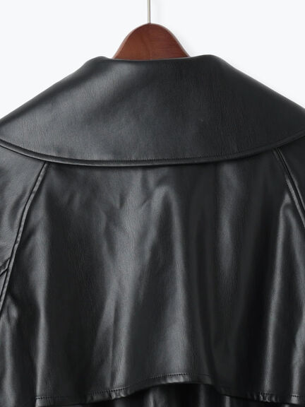 レザーショートトレンチコート《2025Autumn catalog vol.2 item》(ブラック)|Te chichi(テチチ)通販