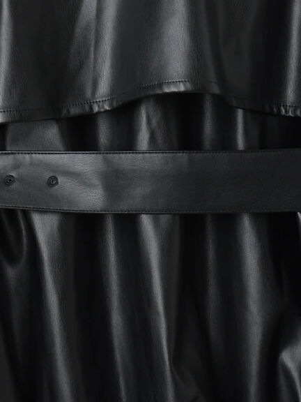 レザーショートトレンチコート《2025Autumn catalog vol.2 item》(ブラック)|Te chichi(テチチ)通販