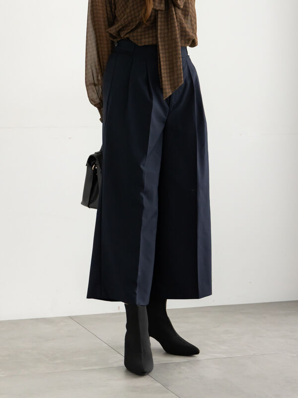 パターンアソートワイドクロップトパンツ(ネイビー)|Te chichi(テチチ)通販