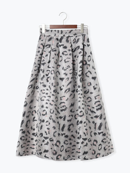 レオパードジャガードフレアスカート《2025Autumn catalog vol.2 item》(グレー/ブラウン)|Te chichi(テチチ)通販