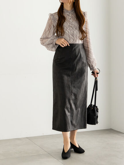 パターンアソートシフォンフリルブラウス(グレー/ブラック/ベージュ/ネイビー)|Te chichi(テチチ)通販