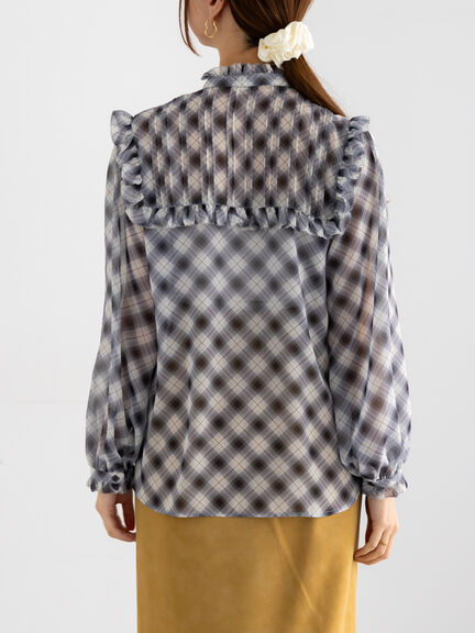 パターンアソートシフォンフリルブラウス(グレー/ブラック/ベージュ/ネイビー)|Te chichi(テチチ)通販