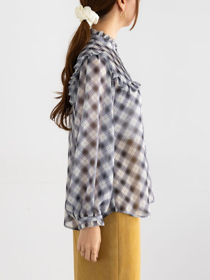 パターンアソートシフォンフリルブラウス(グレー/ブラック/ベージュ/ネイビー)|Te chichi(テチチ)通販