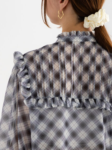 パターンアソートシフォンフリルブラウス(グレー/ブラック/ベージュ/ネイビー)|Te chichi(テチチ)通販