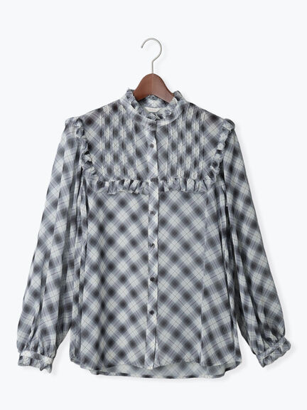 パターンアソートシフォンフリルブラウス(グレー/ブラック/ベージュ/ネイビー)|Te chichi(テチチ)通販