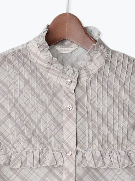 パターンアソートシフォンフリルブラウス(グレー/ブラック/ベージュ/ネイビー)|Te chichi(テチチ)通販