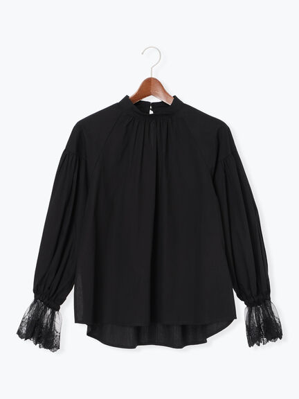 レースカフスボリュームスリーブブラウス(オフホワイト/ブラック)|Te chichi(テチチ)通販