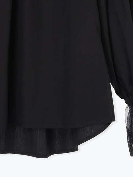 レースカフスボリュームスリーブブラウス(オフホワイト/ブラック)|Te chichi(テチチ)通販