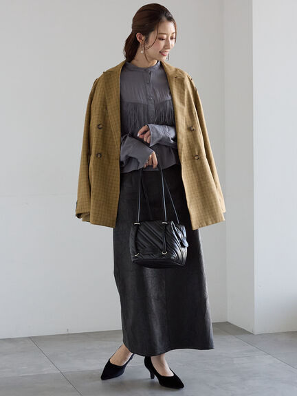 フリンジショートシャツ《2025Autumn catalog vol.2 item》(オフホワイト/グレー)|Te chichi(テチチ)通販