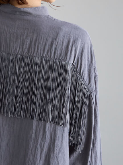 フリンジショートシャツ《2025Autumn catalog vol.2 item》(オフホワイト/グレー)|Te chichi(テチチ)通販