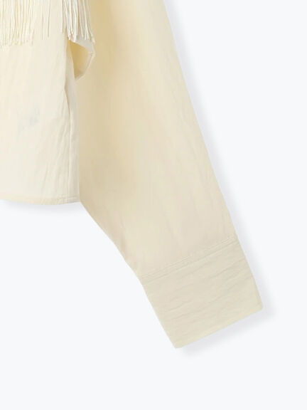 フリンジショートシャツ《2025Autumn catalog vol.2 item》(オフホワイト/グレー)|Te chichi(テチチ)通販