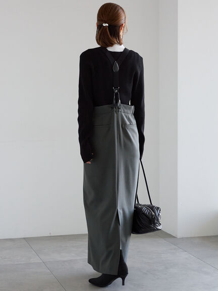 サスペンダータイトスカート(グレー/ブラウン)|Te chichi(テチチ)通販