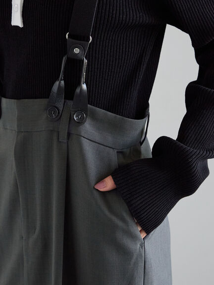 サスペンダータイトスカート(グレー/ブラウン)|Te chichi(テチチ)通販