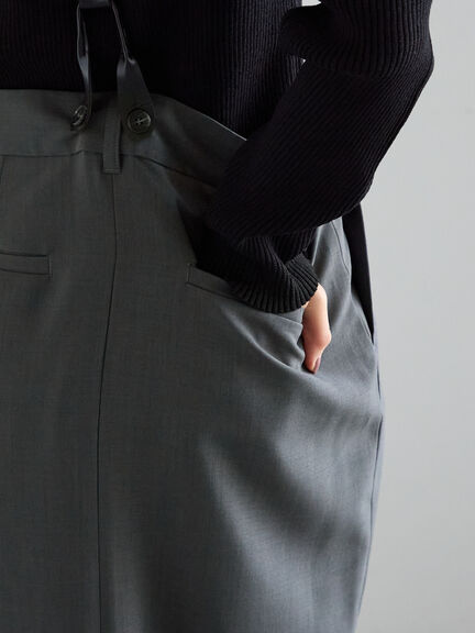 サスペンダータイトスカート(グレー/ブラウン)|Te chichi(テチチ)通販