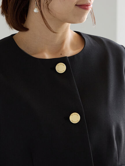 コンパクトノーカラージャケット(ブラック/ベージュ)|Te chichi(テチチ)通販