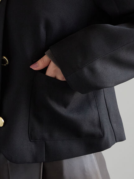 コンパクトノーカラージャケット(ブラック/ベージュ)|Te chichi(テチチ)通販